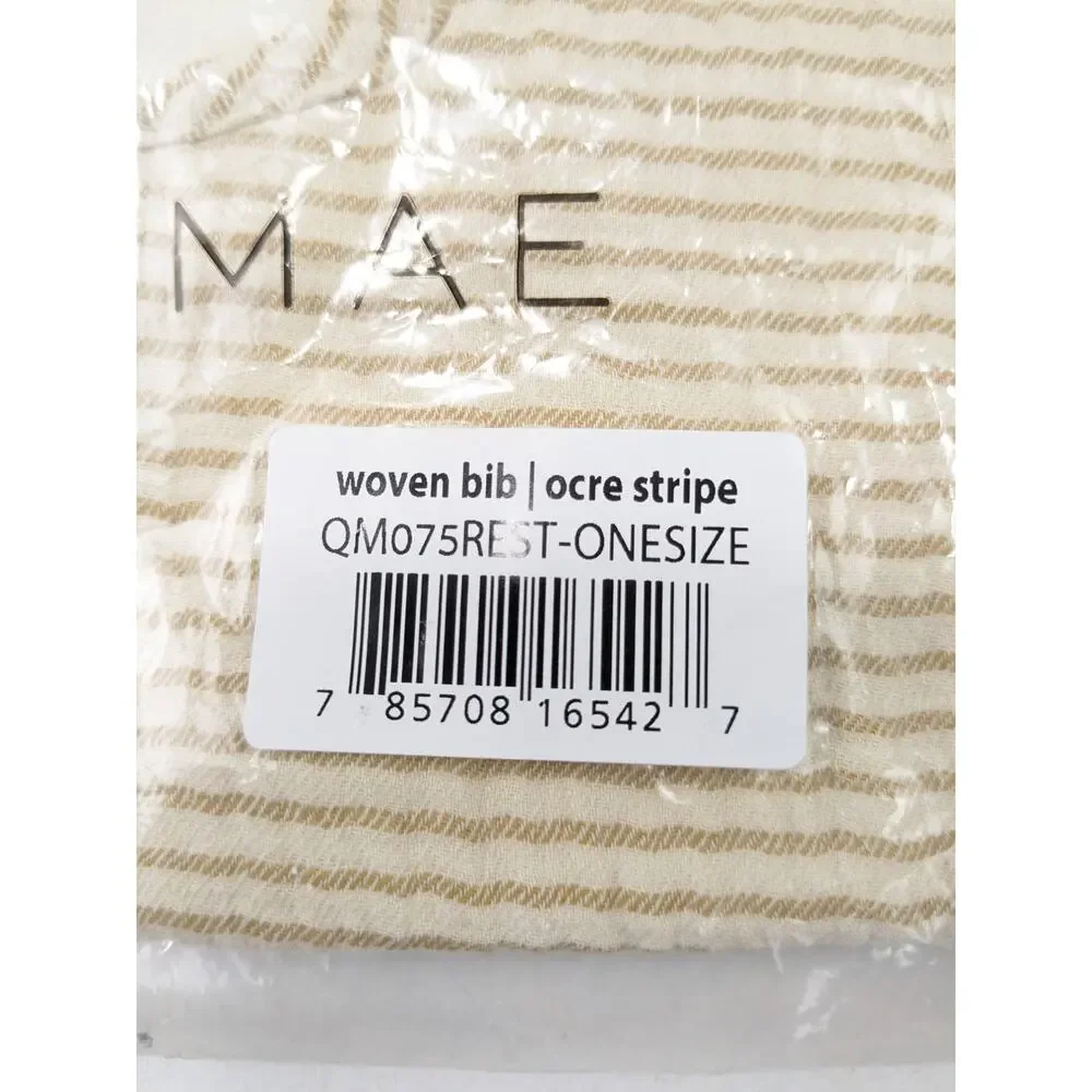 Quincy Mae Ocre Stripe Woven Bib - One-Size